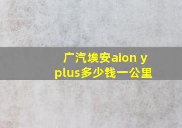 广汽埃安aion y plus多少钱一公里